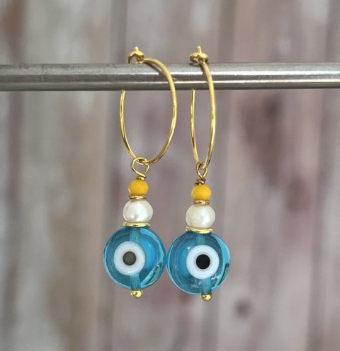 reringe Evileye, turkis/guld